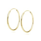 Cercei rotunzi argint Ø30 mm x 1,5 mm Creole placati cu aur galben DiAmanti KSZ1530EG-DIA
